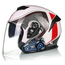 킥커머스 오픈페이스 K21 블루투스 오토바이헬멧, 콜라보화이트, XL
