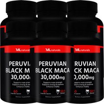[미국번개배송] 착한명품 마이라이프 내추럴스 블랙 마카 30 000 mg 60정 6병, 6개