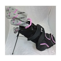 여성 컴플리트 골프 PINK 세트 드라이버 우드 하이브리드 아이언 퍼터 스탠드 가방 여성