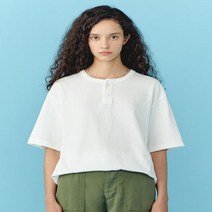 헤지스 화이트 플라잉독 헨리넥 반팔티셔츠 SPTS2E314WT