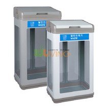 [위드리빙] 스틸분리휴지통(투명) (페달X 뚜껑O) (WL-2691), 단품