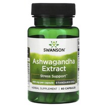 Swanson Ashwagandha Extract Standardized 450 mg 60 Capsules(1), 기본