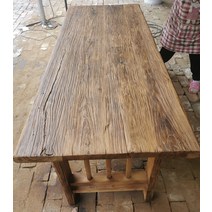 고재 테이블 원목 상판 빈티지 나무 식탁 오래된 엔틱, (조립식) 160X55X75cm
