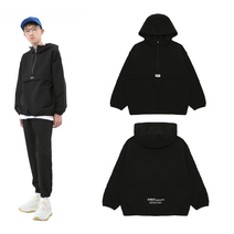 [에꼴리에] 22년 봄 가을신상! **대박세일~ 스판 아노락 점퍼** 주니어 남여공용 블랙바지 코디의 단정하고 멋스러우며 스판좋아 편안하고 활동적인 유니 스판 블랙 아노락 점퍼