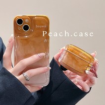 아이폰14promax 휴대 전화 케이스 투명 카라멜 무늬 렌즈 보호 낙하 방지 방수, iPhone 12 Pro Max
