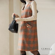 cs mall 여성 겨울 브이넥 민소매 모직 원피스 M3084