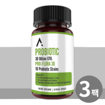 ASCENDANT NUTRITION 프로바이오틱스 유산균 여성 남성 300억 30캡슐, 3통, 30개입