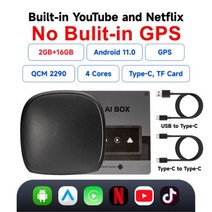 FLIXIVI 안드로이드 11 카플레이 Ai 박스 넷플릭스 IPTV 유튜브 스포티파이 무선 오토 도요타 볼보 VW 푸조 기아 벤츠 스즈키용 393439, 2GB 16GB 4Core_2