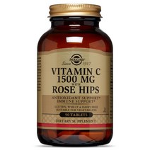 솔가 비타민 C 1500mg 로즈 힙스 타블렛 글루텐 프리 무설탕, 90개입, 1개
