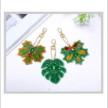 큐브아트 보석 비즈 열쇠고리 보석십자수, 4번 보태니컬