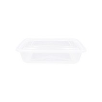 직사각 찜용기 투명 소 2.0L 50개 배달용기 찜용기 탕용기 도시락용기 일회용기 포장용기, 1개