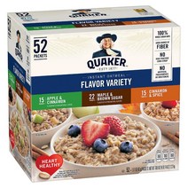 퀘이커 인스턴트 오트밀 52개입 1박스 버라이어티 팩 Quaker Instant Oatmeal Variety Pack (52 ct.), 1개