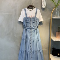 씨샵인더룸 / 테리어스 뷔스티에 데님 원피스 2color
