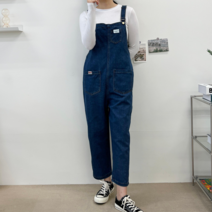 로미홀리 여자 여성 청 데님 오버롤 멜빵 바지 팬츠 점프수트 S225