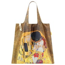 명화 클래식 장바구니-키스 휴대용 접이식 빅사이즈 에코백, 1개