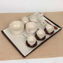 교육용 다기세트 3인 베이지 유아용 학교 학원 어린이집 수련회 다관 숙우 퇴수기 차호 개반 찻잔 차시 차탁 다포 차쟁반