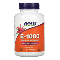 [1+1][100소프트젤] NOW 나우 푸드 비타민 E 1000 디 감마 알파 혼합 토코페롤 비타민이 vitamine, 100소프트젤 [1+1]
