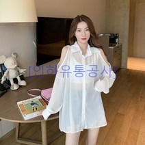 [인하유통공사]패션 여성복어깨트임 셔츠 패션 자외선차단 예쁜 블라우스 여자 LNN20230305