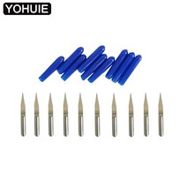 cnc조각기 전동 미니 레이저컷팅기 가공기 Yohuie 10pcs cnc 조각 기계 비트 3.175mm 나무 pcb 조각사 팁 밀링 커터 diy 취미 칼 cnc 3018, 없음
