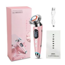 스킨 리프팅 갈바닉 마사지기 퍼밍 마사지 페이셜 슬리밍 마사지 넥 뷰티 디바이스 홈케어 피부 재생 얼굴, 02 분홍색