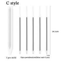 투명 수제 볼펜 실리콘 몰드 UV 수지 에폭시 펜 홀더 주조 DIY 쥬얼리 제작, 06 03 mold 15 pens