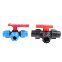 농업용 분무기 밸브 벨브 Pvc 볼 밸브 플라스틱 워터 파이프 퀵 PE 1 개 20/25/32mm 3WAY 빠른 커넥터, 02 25mm_02 blue
