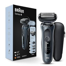 Braun 시리즈 6 6046cs 전기 면도기 충전 스탠드 포함 여행용 케이스 및 정밀 트리머 포함 습식 및 건식 충전식 무선 포일 면도기 블랙