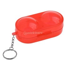 탁구공 휴대용 탁구 공 컨테이너 상자 하드 플라스틱 케이스 보관 키 체인 포함 액세서리, [01] Red