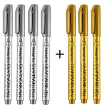 디자인마카 포스카마카 마카펜 마커 세트 보드마카펜 4-8 pcs diy 금속 방수 영구, 3개 은색 4개 금색