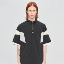 얇은 후드 오버핏 캐주얼 봄 바람막이 엔에프엘 F232MAN327 엔드존 하프집업 BLACK