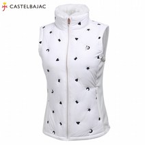 [까스텔바작] (여성)자수 퀼팅 패딩 조끼_BG9WVT801_WH