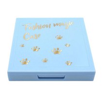 Royalways 립스틱 섀도우 용 거울이있는 빈 마그네틱 섀도우, 9.9x9.6x1.5cm, ABS 플라스틱, 매트 블루