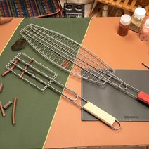 [KT알파쇼핑]BUCK703 캠핑 생선 고기구이 석쇠+소세지구이 석쇠 2P 세트