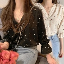 주디엘리 간절기 러브 도트 러블리 블라우스 1개