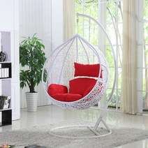 수오 S라운지 1인용 라탄그네 흔들의자, 화이트