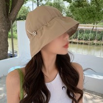 여성 벙거지모자 끈 조절 버킷햇 캠핑용 데일리 생얼모자
