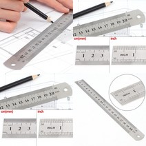 마트498 쇠자 20CM 미싱부자재 공구가방 재단용자 재단용품 눈금자 건설공구