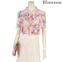 블루종세일 한정수량/패플단독 블루종 피오니 플라워 리본 블라우스_B2005BL137B