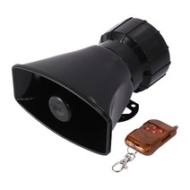 zkxx 12v 100w 7 사운드 톤 큰 자동차 경고 알람 경찰 화재 사이렌 경적 스피커 갈색 무선 원격 컨트롤러, 하나, 검정