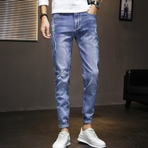 도오빠 끌로야 남성 청바지 데님 팬츠 일자 슬림핏 스크래치 워싱 봄 가을 남자청바지 남자바지