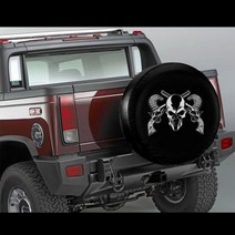 지프 카시트 커버Skull Spare Tire Cover Sugar 지프 스페어 타이어 커버 할로윈 선물 재미있는 백업 카메, 05 green_02 15in