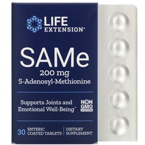 라이프익스텐션 SAMe 200mg S-아데노실-메티오닌 엔테릭 코티드 타블렛, 30개입, 1개