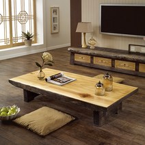 [마루엔개비] 흑상목 통원목 좌식테이블 좌탁, 120 사이즈 - 정가 450.000원