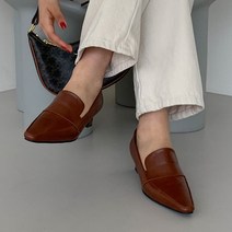 [또오세] 여성 뾰족코 로퍼 미들힐 펌프스 회사구두 4cm