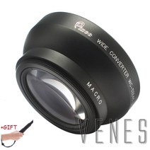 카메라 dslr 렌즈 텔레컨버터 필터 선물! 캐논 니콘 펜탁스 DSLR SLR 카메라 블랙용 52mm 0.45X 스레드 렌즈 확대 망원 컨버터, 후지