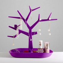 데스크탑 메이크업 정리함 귀걸이 보관함 현관 키 보관 디스플레이 랙 화장품 목걸이 쥬얼리 박스, 2.Purple