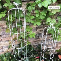 Makone 상표등록 Makone 상표등록 정원꾸미기 오벨리스크 철제 덩쿨 넝쿨식물 으아리꽃 유칼립투스 능소화 러브체인 지지대, 화이트 라지 꼭지 싱글