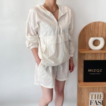 플레이 바스락 데일리 아노락 후드 반바지 투피스 세트