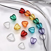 히야가게 클리어 투명 하트비즈 6 8mm, 6mm(20g), 라이트 스카이