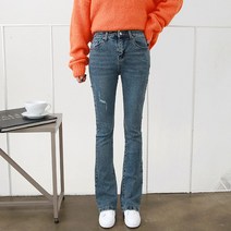 갠소 스판 롱 부츠컷 데님 팬츠